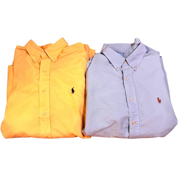 Ralph Lauren Other - Ralph Lauren Classic Fit Oxford Shirts Men's 17 34/35 Lot of 2 Blue Yellow‎